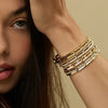Sales Square Geometric Paper Clip Bracelet Inlay Bling Shiny Cubic Zirconia Girl Women Jewelry - Image 4