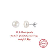 Orsa Jewels Minimalism 1 Pair Freshwater Pearl Ear Stud Pearls Stud Earrings Silver Round Pearl Ear Stud - Image 32