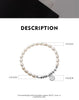 MODIAN 925 Sterling Silver Lukcy Circle Baroque Pearl Adjustable Chain Link Platinum Plated for Women Christmas Gifts Jewelry