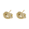 Multicoloured Zirconia Stud Earrings Women's Dazzling Round Knot Earrings Wedding Party Jewellery Gift - Image 4