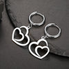 Double Love Heart Drop Earrings for Women Stainless Steel Gold Color Wedding Earrings Jewelry Pretty Gift - Image 2