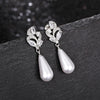 Aesthetic Imitation Pearl Dangle Earrings for Women Brilliant Cubic Zircon Female Wedding Earrings Jewelry - Image 5