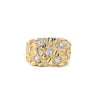 Hip Hop Gold Plated CZ Nugget Ring for Women Men Vintage Finger Ring Wedding Couple Jewelry Accessories - Image 1