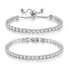 Dazzling Tennis Bracelet For Women Men 4/5mm Shiny Zircon Iced Out Chain Crystal Couple Men's Women's Bracelet Jewelry - Image 5