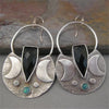 Delicate Moon Black Blue Stone Earrings for Women Silver Color Dangle Earrings Jewelry - Image 5