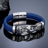 Handmade Leather Weaved Men's Bracelets Stainless Stee Infinity Viking Charm Cuff Bangle Wristband Vintage Jewelry Gift for Dad - Image 1