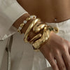 Exaggerated Wide Cuff Irregular Geometric Gold Color Chunky Bangles Bracelet for Women Men Punk Hip Hop Jewelry Gift - Image 3