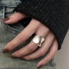Silver Rings for Women Couple Minimalist Handmade Simple Big Open Ring Party Prevent Allergy Jewelry Holiday Gifts - Image 5