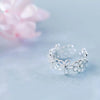 Silver Hollow Flower Adjustable Rings For Women Engagement Ladies Rings Vintage Jewelry Jewellery - Image 3