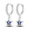 Silver Color Earrings Blue Zircon Stars Moon Irregularity Earrings For Woman Birthday Jewelry Gifts - Image 20