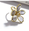 Crystal Flower Big Open Ring for Women Party Summer Holiday Statement Jewelry - Image 14