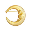 women gold plated moon brooch, vintage suit coat accessories pins jewelry - Image 6