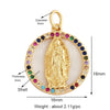 Shell Gold Inlaid Zirconia Charm Geometry Pendant,Holy Religious Jesus Virgin Mary Jewelry Necklace Accessories Supplies - Image 6