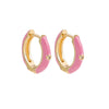 Cute Enamel Pink Geometric Round Heart Hoop Earrings Minimalist Gold Color Copper CZ Zirconia Hoop Huggies Korean Jewelry Gifts - Image 9