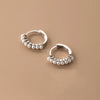 Silver Vintage Simple Pearl Huggies Ear Buckles for Women Charms Party Piercing Hoop Earrings Jewelry Gift - Image 6