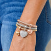 3Pcs Heart Bracelet Set For Women Crystal Owl Lock Key Music Sign Butterfly Elephant Charm Bangle Party Jewelry Gift - Image 2