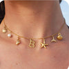 Starfish Shell Initial Necklace Gold Plated Stainless Steel Charm Necklaces Surfer Girl Summer Beach Gift - Image 18