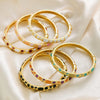 Enamel Dropped Glaze Flower Texture Closed End Bracelet For Women Retro Gold Copper Metal Bracelet Party Jewelry Gifts - Image 3