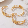 316 Stainless Steel Gold-Plated Shiny Zircon Square Cuff Bracelet Women's Double-Layer Openwork Star Heart Thick Bangle Jewelry - Image 6