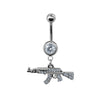 Belly Button Rings Gun Dangle Navel Ring Clear Gem Belly Button Ring Body Piercing Jewelry Belly Piercing for Women - Image 17