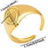 6Pcs Stainless Steel Gold Plated Irregular Blank Base Cabochon Open Rings Punk Geometric Men Party Chunky Jewelry - Image 18