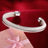 Silver Big Bangles Bracelet Cute Charms for Women Lady Jewelry Adjustment Cuff Wedding - Image 29