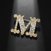 Zircon Inlaid Letter M Brooch Charm Women's Brooch Party Jewelry Accessories Gift - Image 4
