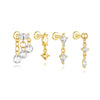 1PC Silver Horse Eye Zircon Crown Tassel Puncture Thread Flat Earring For Women Long Cartilage Chain - Image 4