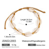 Holiday Style Tooth Shell Steel Bead Wax Wire Adjustable Anklet Gold Color Stainless Steel Anklet Women's Jew - Image 7