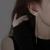 1Pair Silver Needle Acrylic Square Earrings Line Tassel Chain Drop Earring Women's Ear Line Straight Jewelry Gifts - Image 9