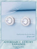 Silver Halo CZ Heart Stud Earrings Round Earrings Set Classic Engagement Jewelry for Couples - Image 9