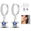Silver Hoop Earrings For Woman Zircon Heart Shape Star Eardrop Earring Jewelry - Image 52