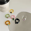 Irregular Geometric Transparent Colorful Crystal Rhinestone Zircon Round Ring For Women Shiny Jewelry Accessories - Image 1