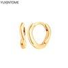 Silver Needle Double Circle Zirconia Earrings For Women Minimalism Vintage Geometry Hoop Earrings Jewelry - Image 25