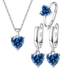 Love Heart Zirconia Pendant Necklace Earrings Ring Jewelry Sets for Women Anniversary Engagement Party Jewelry - Image 3