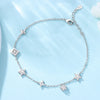 Dainty Silver 2 Layer Cubic Zirconia Anklet Gold Plated Summer Beach Jewelry Gift For Women Daily Birthday Gift - Image 2