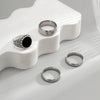4Pcs Retro Simple Stackable Stainless Steel Wide Ring Men's Gothic Pattern Metal Finger Ring Hip Hop Casual Jewelry - Image 4