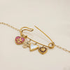 Stainless Steel Gold Color Plated Necklace with Paperclip Multi-Element Pendant Vacation Style Accessory - Image 4