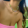 Colorful Seed Bead Woven Flower Choker Necklace - Image 19