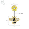 ZS 1 PC Gold Color 14G Stainless Steel Belly Ring Snake Heart Shiny CZ Crystal Navel Belly Button Rings Butterfly Navel Piercing - Image 18