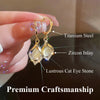 Angel Eyes Cat Eye Stone Earrings Titanium Steel Gold Plated Waterdrop Dangle Hoop Earrings Elegant Jewelry Gift - Image 2