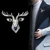 Retro Metal Elk Brooch Pin Animal Crystal Corsage Suit Coat Lapel Pins Christmas Gifts for Men Jewelry Accessories - Image 1