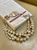 Vintage Handmade Knotted Glass Pearl Necklace Earrings Bracelet Set Women Jewelry - Image 5