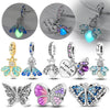 Silver Charm Beads Glowing Luminous Firefly Butterfly Pendant for Bracelet Charm Jewelry - Image 1