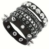 Vintage Leather Bracelets Punk Row Cuspidal Spikes Rivet Stud Wide Cuff PU Leather Punk Gothic Rock Unisex goth accessories - Image 3