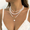 Imitation Pearl Heart Pendant Necklace with Toggle Clasp - Image 21