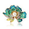 Pearl Accent Peony Flower Brooch with Rhinestone Details - Image 8