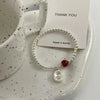 Silver Bracelet Red Persimmon Beaded Elastic Lucky Good For Woman Girl Jewelry Gift - Image 29