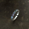 Silver Flower Colorful Stone Rings For Women Simple Retro Party Gifts Accessories - Image 3