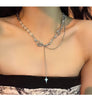 Y2K Moonstone Necklac Star Tassels Pendant Kpop Shiny Clavicle Zircon Chain for Women Girls Party Gift Jewelry - Image 8